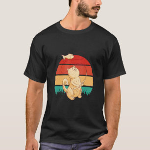 Camiseta Gato A Pescar Um Peixe Ao Sol