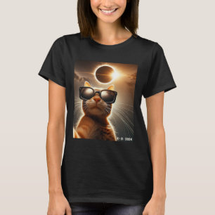 Camiseta Gato A Tomar Uma Selfie Com O Solar 2024 Eclipse W