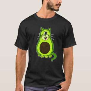 Camiseta Gato Abacate Alimentação Saudável Vegan Amantes de