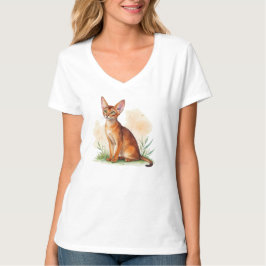 Camiseta Gato abissal cercado por cores suaves e verde