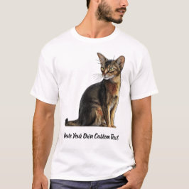 Camiseta Gato Abissínio Crie Seu Próprio Texto Personalizad