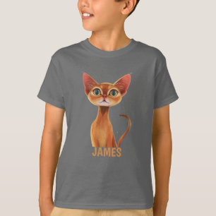 Camiseta Gato Abissino Laranja Adorável Personalizado