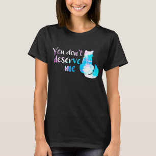 Camiseta Gato Abstrato branco/rosa/azul que você não me m