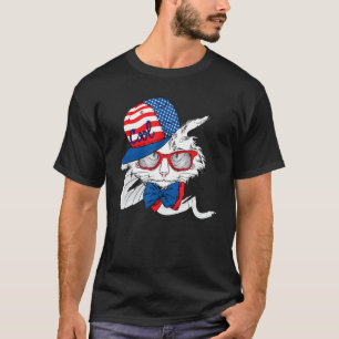 Camiseta Gato Adorável Com Legal Animal De Chapéu Para Home