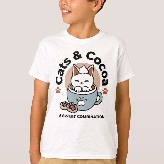 Camiseta Gato Adorável no Design de Férias de Mug - Gato e  (Frente)