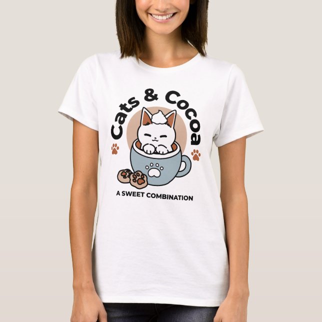 Camiseta Gato Adorável no Design de Férias de Mug - Gato e  (Frente)