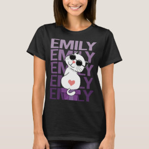 Camiseta Gato Adorável - Nome Emily