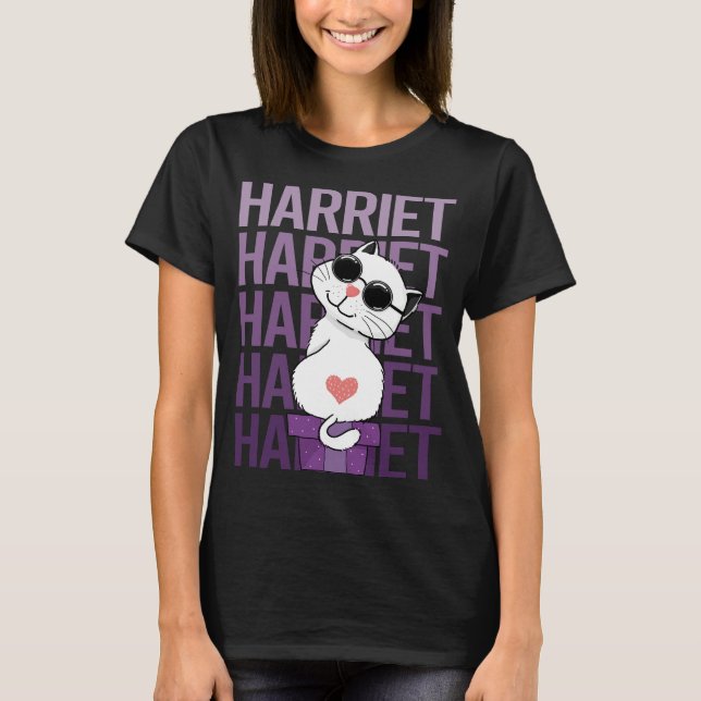 Camiseta Gato Adorável - Nome Harriet (Frente)