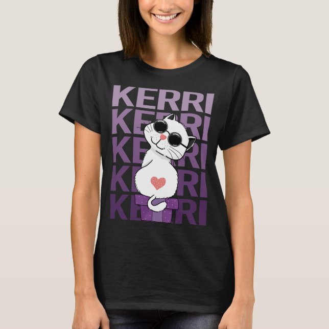 Camiseta Gato Adorável - Nome Kerri (Frente)