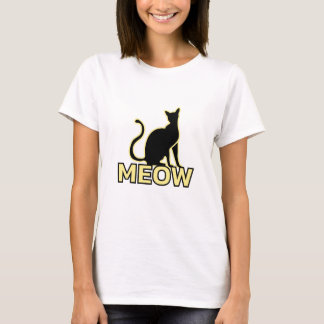 Camiseta Gato Adorável - Silhueta Gato Amarelo Vanilla