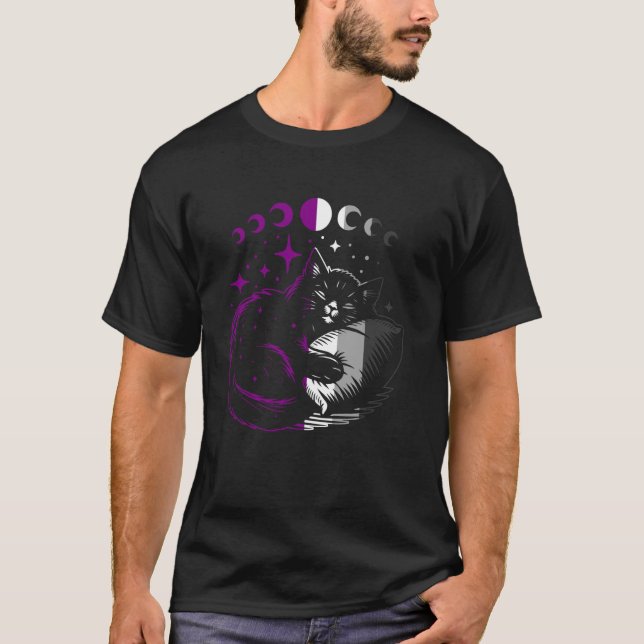 Camiseta Gato Adormecido Ace Orgulho Fases da Lua Aconchega (Frente)