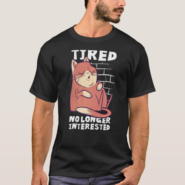 Camiseta Gato Adormecido Cansado e Sem Interesse (Frente)