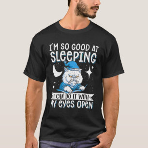 Camiseta Gato Adormecido Com Olhos Abertos, Gato