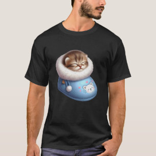 Camiseta Gato Adormecido no Chinelo