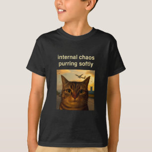 Camiseta Gato Aeroporto Relaxar Estresse Férias Escritório