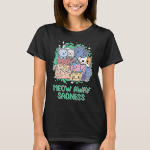 Camiseta Gato Afasta Tristeza Citações Positivas Gatito