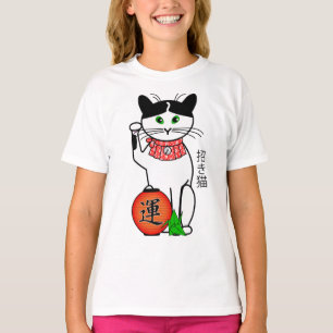 Camiseta Gato afortunado com t-shirt da lanterna