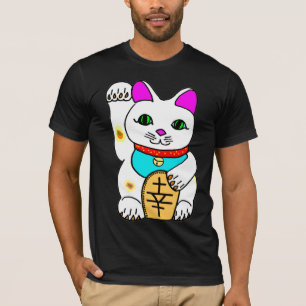Camiseta Gato afortunado Maneki Neko do delírio de Kawaii