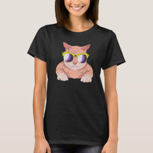 Camiseta Gato Agênero Lgbt Bandeira Não Binário Óculos De S