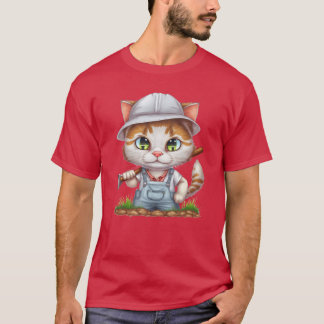 Camiseta Gato Agricultor Amante de Animais Fofos engraçado