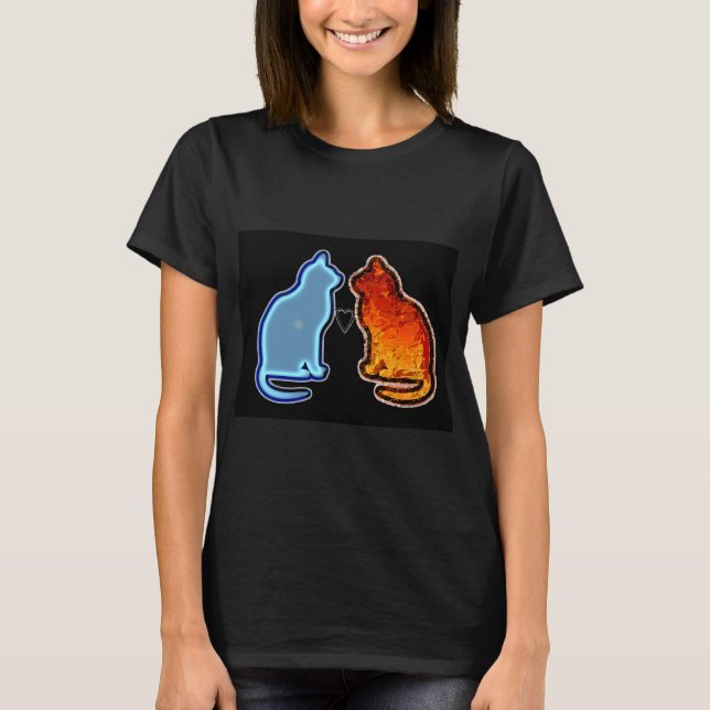 Camiseta gato agua y fuego (Frente)