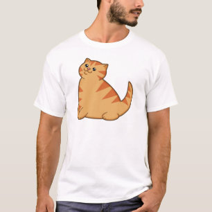 Camiseta Gato alaranjado gordo feliz