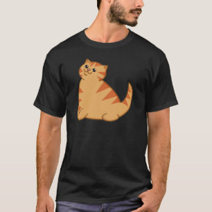 Camiseta Gato alaranjado gordo feliz