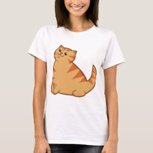 Camiseta Gato alaranjado gordo feliz
