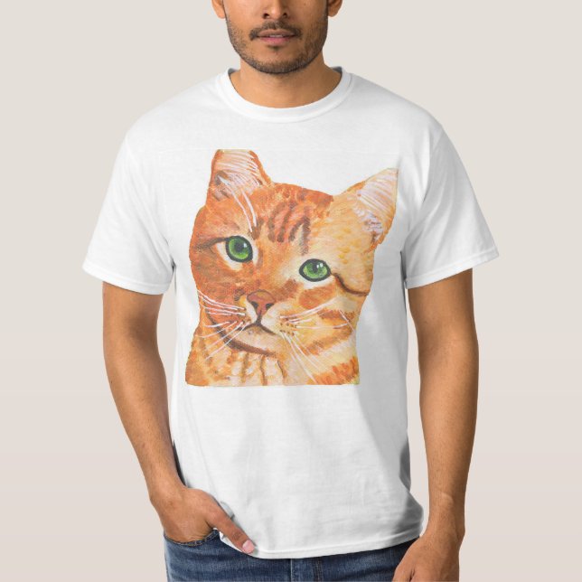 Camiseta Gato alaranjado, t-shirt do na moda do gatinho do (Frente)