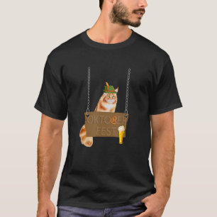 Camiseta Gato alemão engraçado com cerveja Oktoberfest