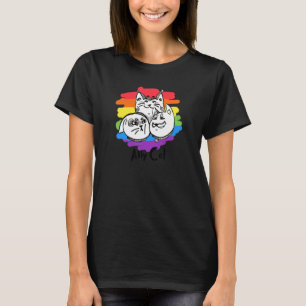 Camiseta Gato Aliado à Bandeira LGBT Gay Orgulho Arco-íris