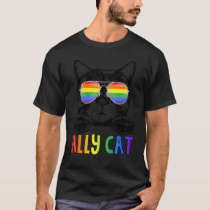 Camiseta Gato Aliado Lgbt Gay Arco-íris Bandeira Orgulho Me