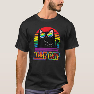 Camiseta Gato Aliado Lgbt Gay Arco-íris Bandeira Orgulho Me