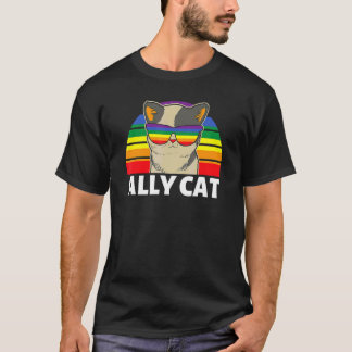 Camiseta Gato Aliado Lgbt Gay Arco-íris Bandeira Orgulho Me
