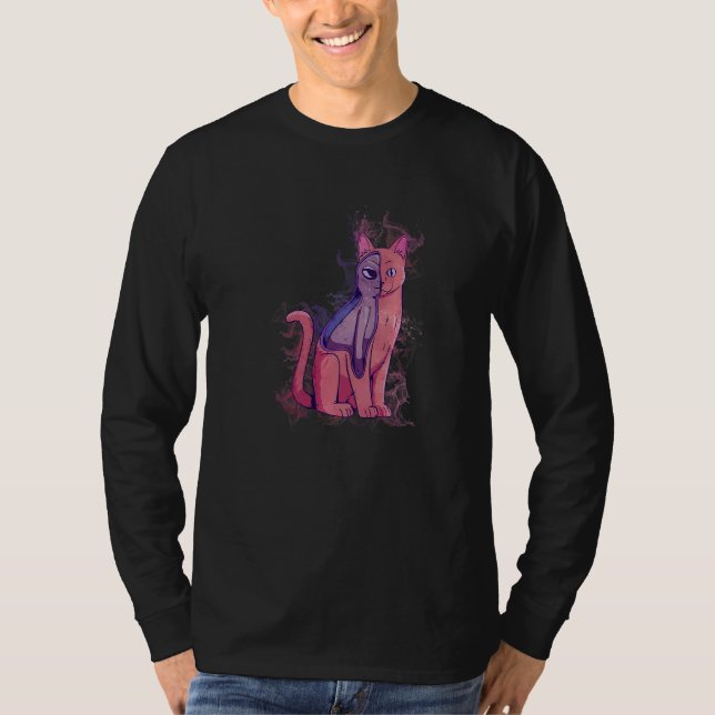 Camiseta Gato Alien Espacial de Água Salpicada (Frente)