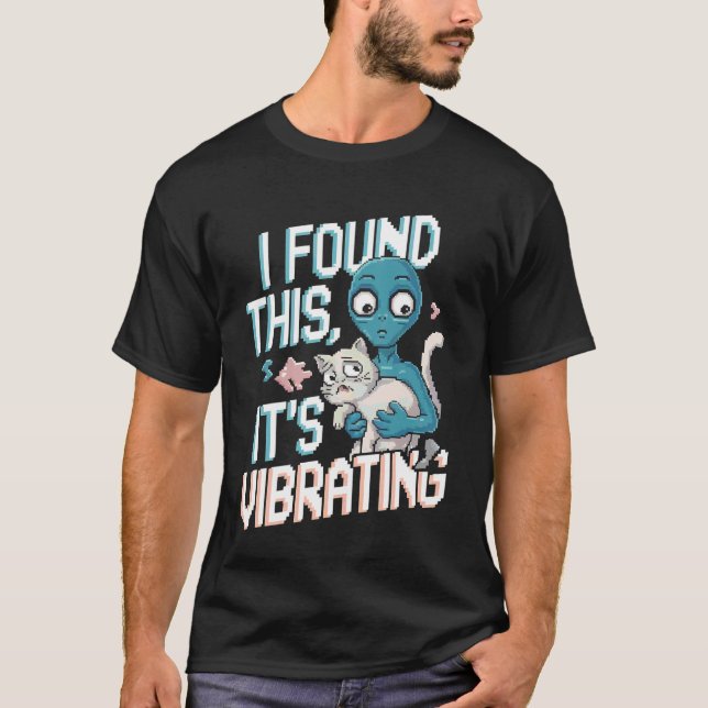 Camiseta Gato Alien Pixel Retro SciFi Humor 1 (Frente)