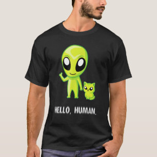 Camiseta Gato Alienado Olá Humano Ufo Gatinho