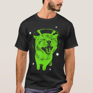 Camiseta Gato Alienígena Meme Y2K Divertido Gato Bobalhão R