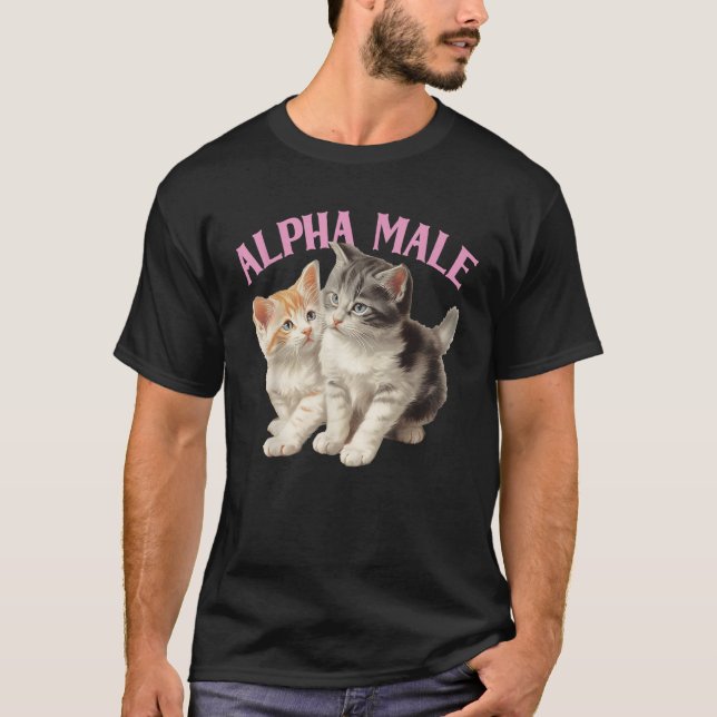 Camiseta Gato Alpha Gato Engraçado Gatinho Irônico Humor Y2 (Frente)