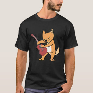 Camiseta Gato Ama Instrumentos Musicais Toca Violão