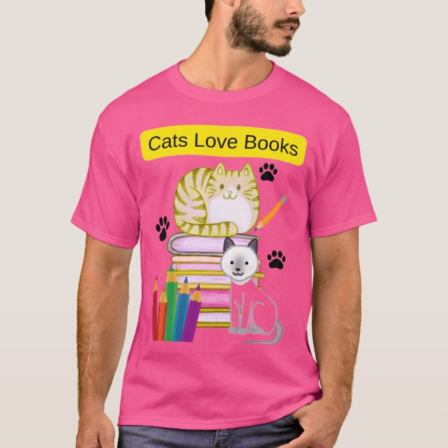 Camiseta Gato Ama Livros (Frente)