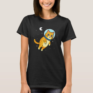 Camiseta Gato Amante de Animais Astronauta Espaço Lua Mãe P