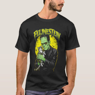 Camiseta Gato Amante de Frankenstein Felinestein Divertido 