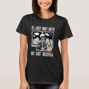 Camiseta Gato Amante de Gato Meme Esqueleto Fofinho Ossos C
