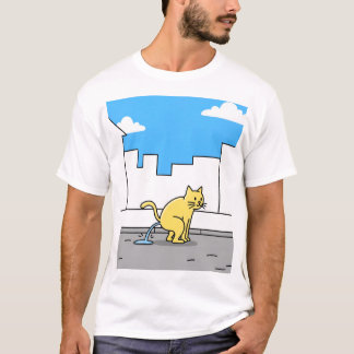 Camiseta Gato Amarelo, Pera de Pera Sidewalk Resíduos de Pe
