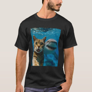Camiseta Gato American Shorthair engraçado Selfie com Oce T