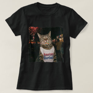 Camiseta Gato American Shorthair Fogos de Artifício Pirulit