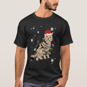 Camiseta Gato American Shorthair Luzes de Natal Natal