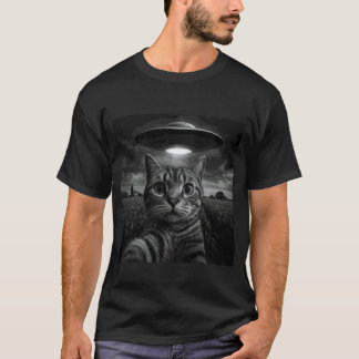 Camiseta Gato American Shorthair Selfie com OVNI