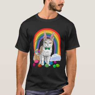 Camiseta Gato American Wirehair Ovos de Páscoa Coelho